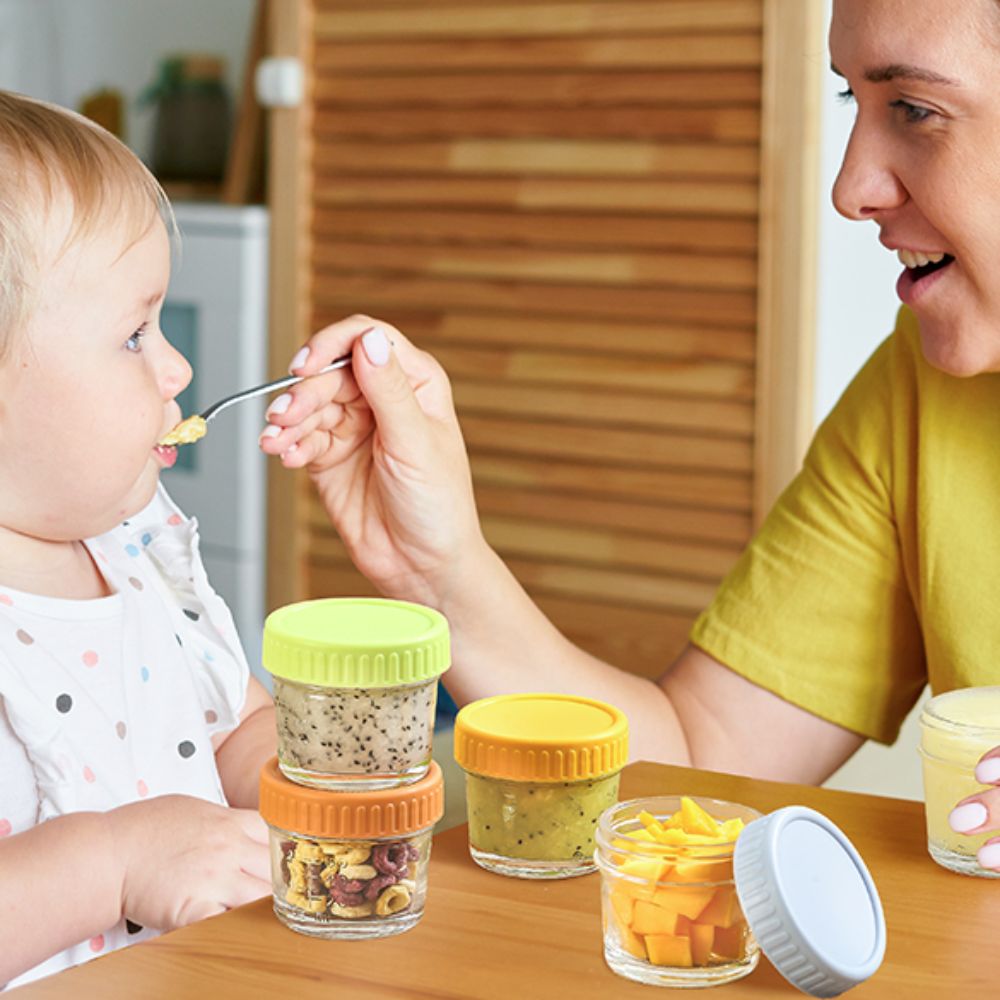 Baby Food Glass Jars - Set di 6 Barattoli in Vetro