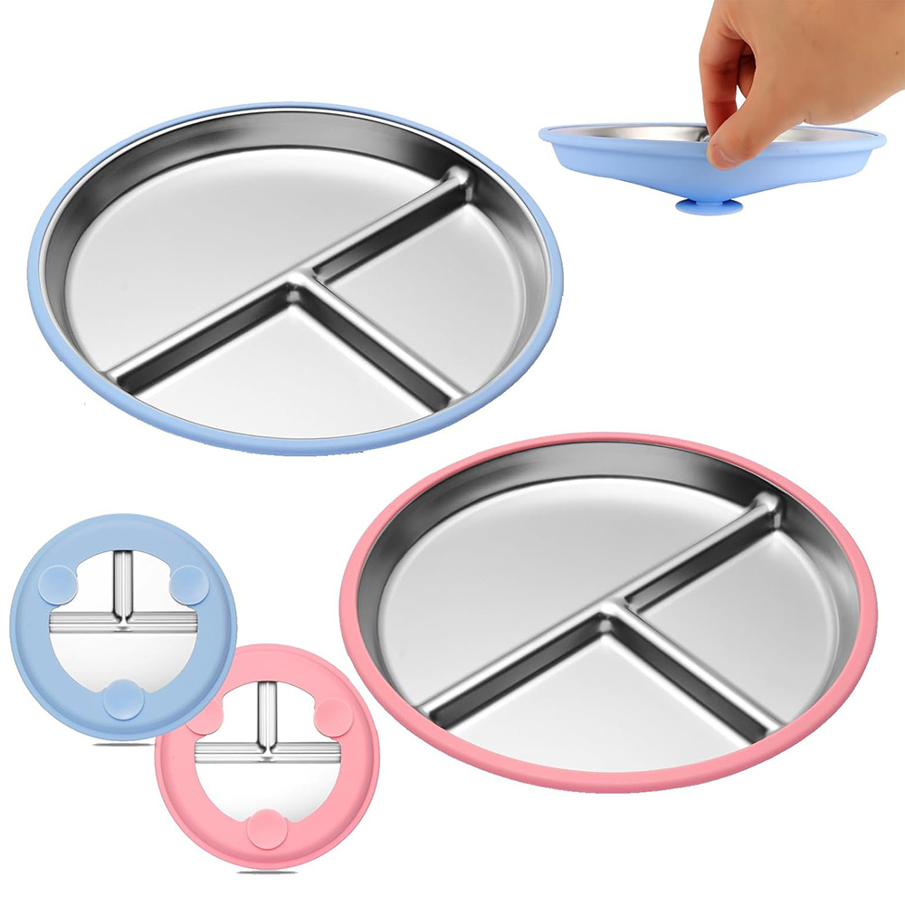 Plate Suction Toddler - Piatto per bambini in acciaio inossidabile