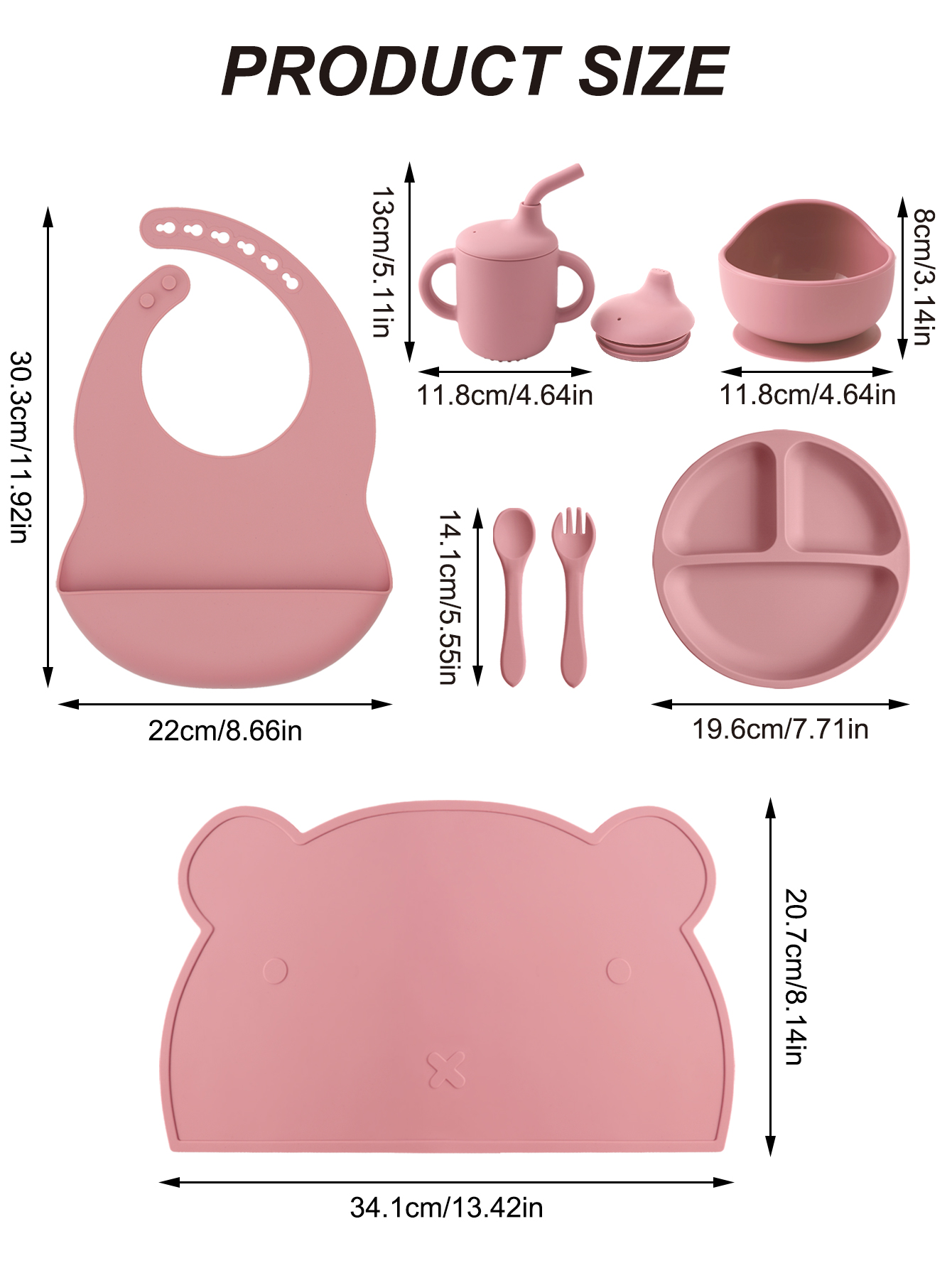 7PCS Set per l'alimentazione d - Plate Suction Toddler recensione e prezzo